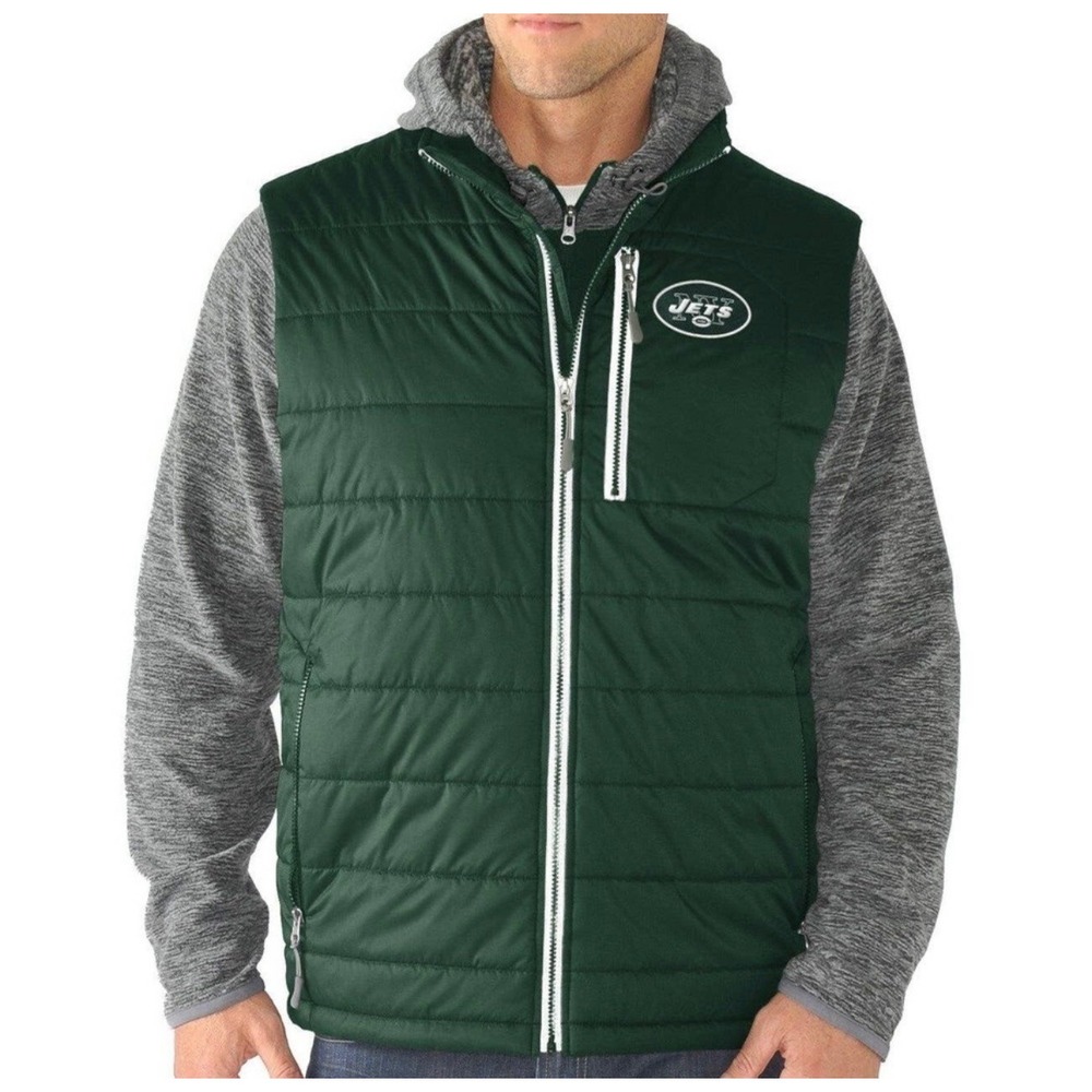 NFL New York Jets Green‎ Men's Large Quilted Puffer Vest